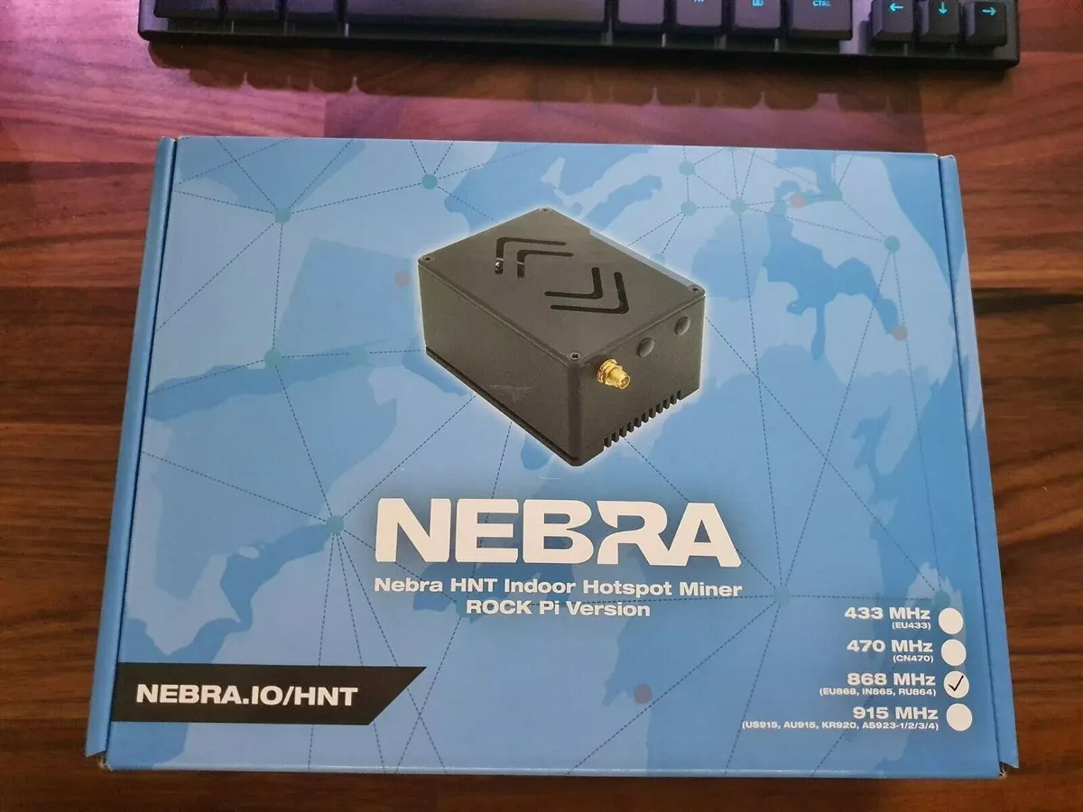 Nebra Helium (HNT) Indoor Hotspot Miner ROCK Pi Version 868MHz (EU/UK) - Sealed