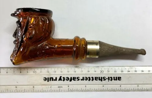 Vintage Antique Glass Mearsham Pipe Scent Bottle - The (Old) Green Man? (G110)