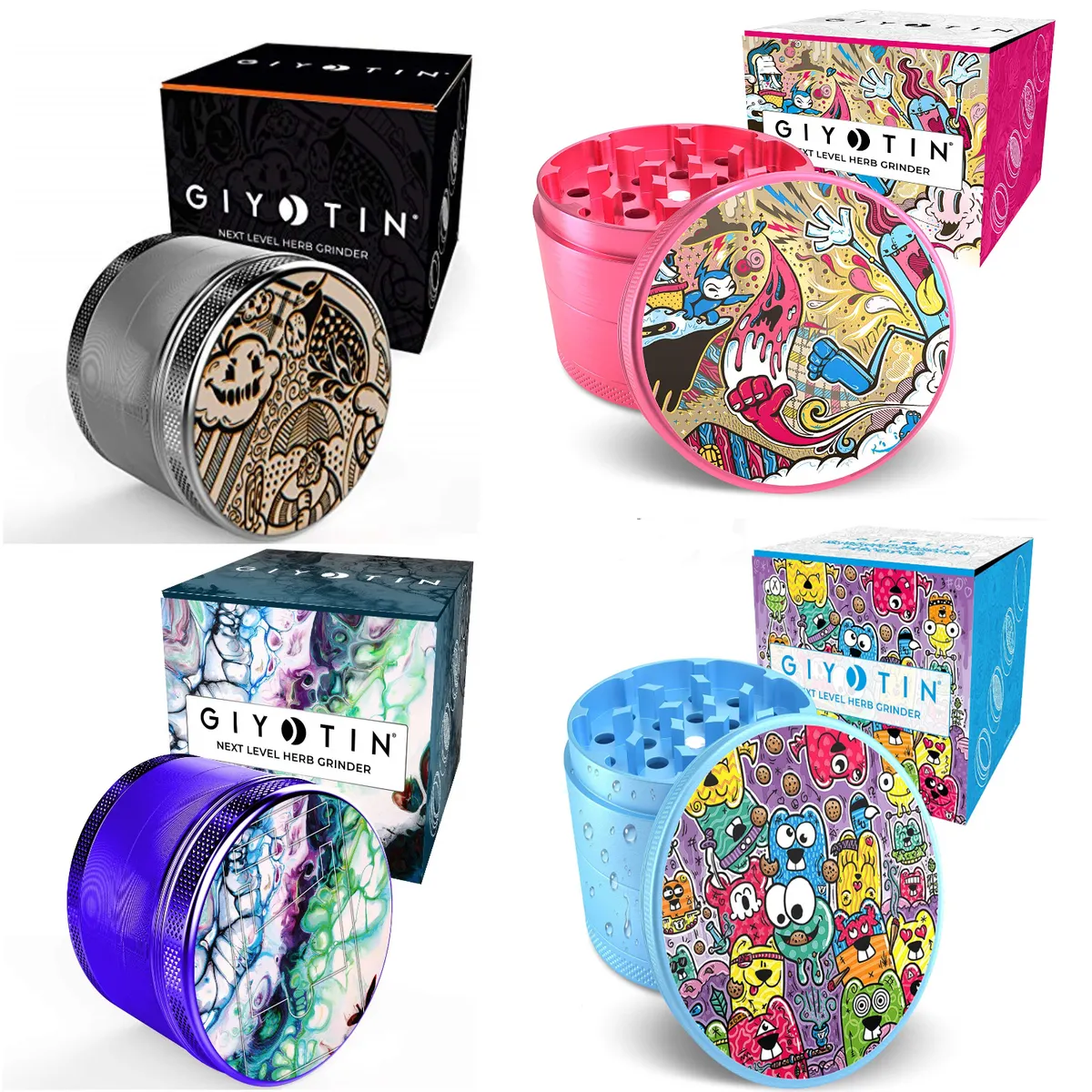 METAL GRINDER 4 PART NON STICK GRINDER 4 LAYER SHREDDER 56MM PINK