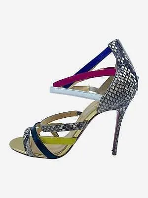 Christian Louboutin Christian Louboutin Multi Snake skin and patent strappy heel
