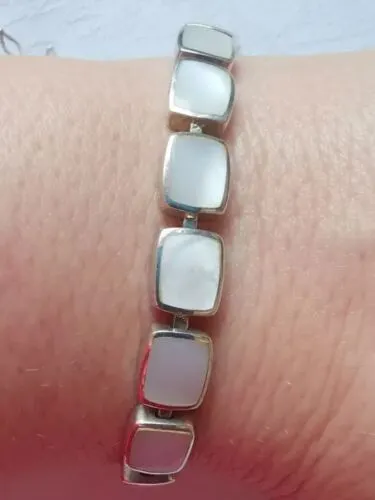 Sterling Silver Mother of Pearl Bracelet
