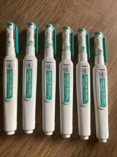 Zebra 1.0mm Ball Correction Rollerball Pen, White Correction Fluid, 12 PENS