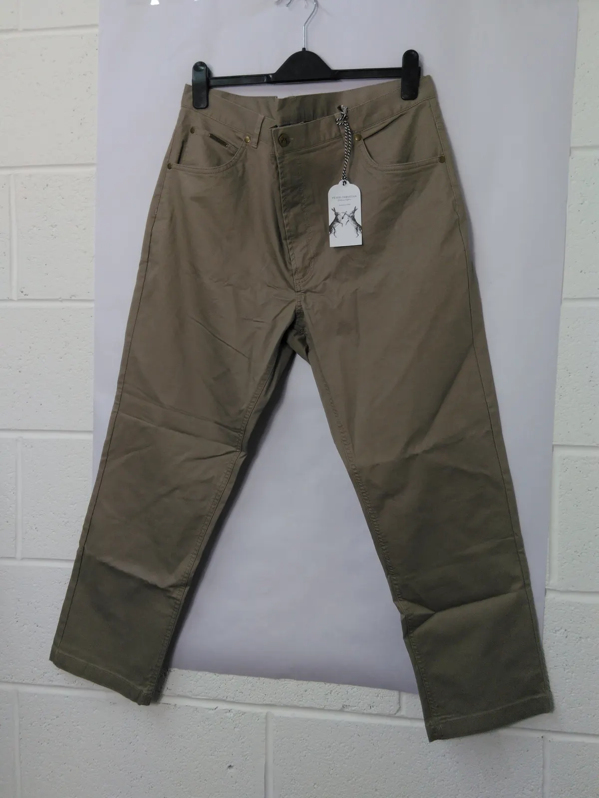 BNWT Peter Christian sand Jeano jeans trousers W 40 L 28 NEW beige chino