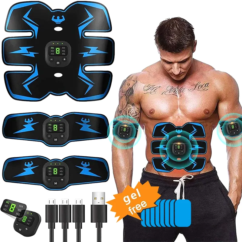Rechargeable EMS Abdominal Muscle Toning Trainer ABS Stimulator Toner Belt