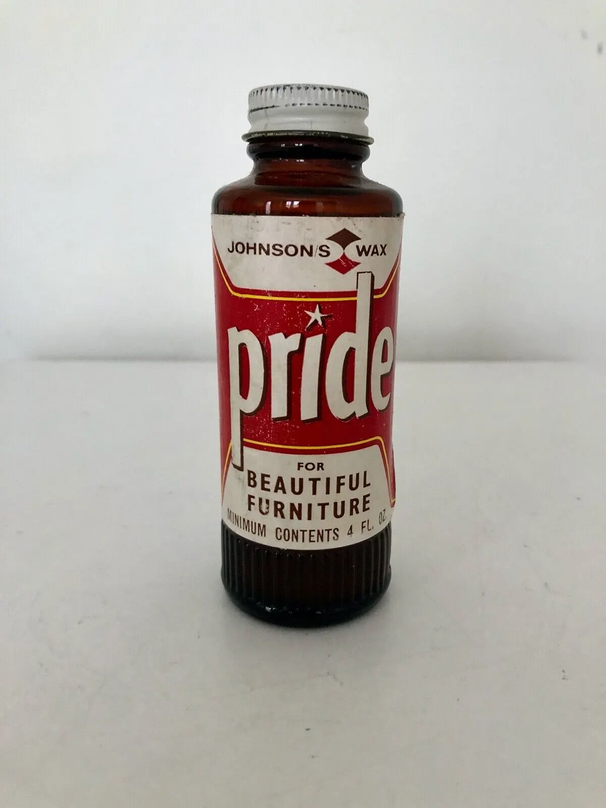 Vintage JOHNSON'S WAX PRIDE Liquid Furniture Polish Bottle CIRCA 1970s England