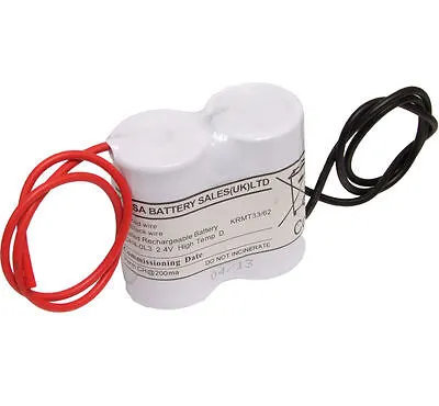 2x Yuasa 2DH4-0L3, 2.4V 4AH Ni-Cd Rechargeable Emergency Lighting Battery Pack