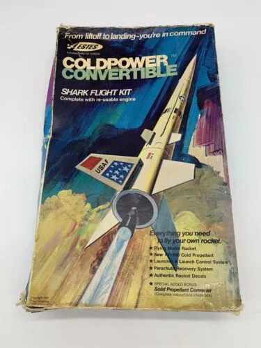 ESTES Vintage Flying Model Rocket 1970s Shark Flight Kit Coldpower Convertible