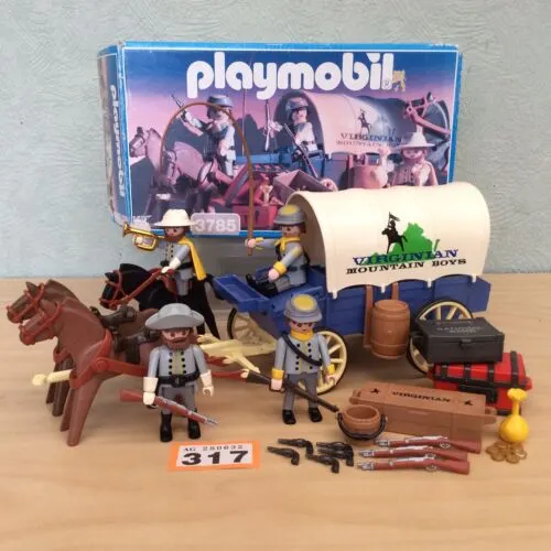 PLAYMOBIL Western Virginian Mountain Boys playset BOXED-3785 Incomplete EXTRAS!