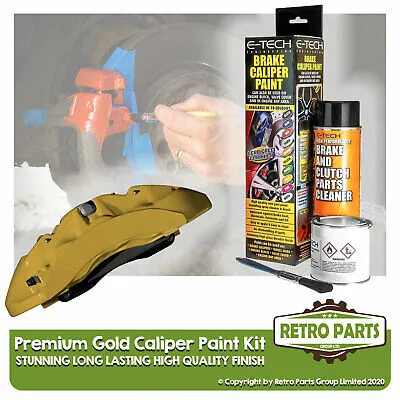 Premium Gold Brake Caliper & Drum Paint Kit For Tesla Gloss Finish