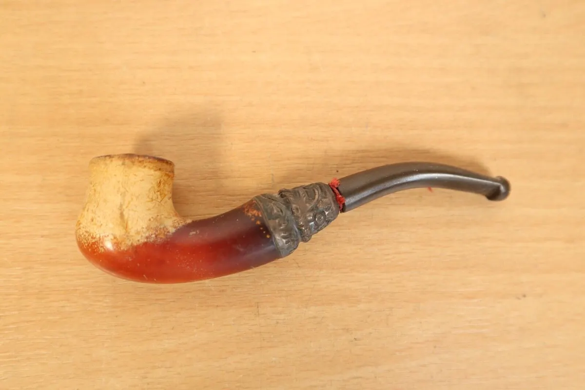 Vintage Smoking Pipe Wood Carved African? Antique Estate