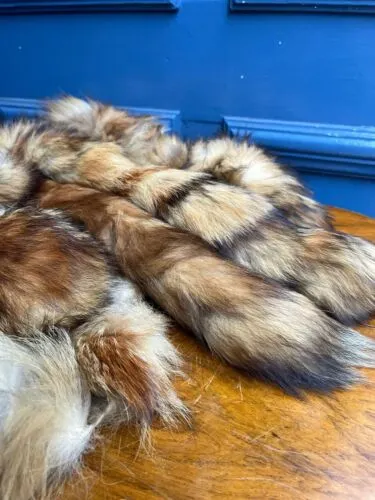 Group  Fox Fur Tails Luxury Vintage Real Canadian Fox fur