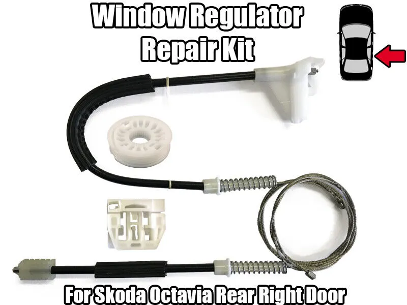 Window Regulator Repair Kit For Skoda Octavia Rear Right Door 2004 - 2008