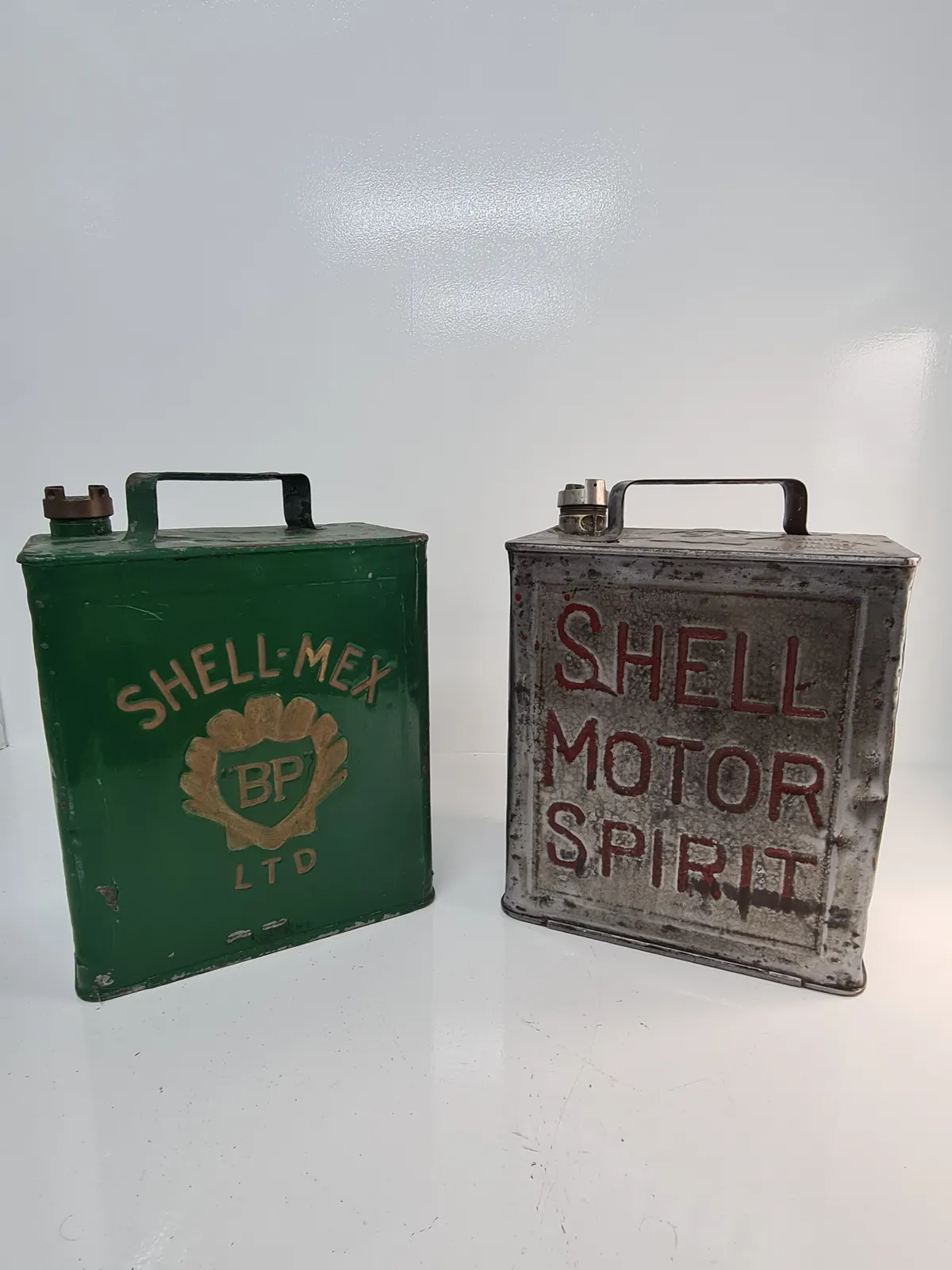 2 x Vintage Shell Fuel Cans