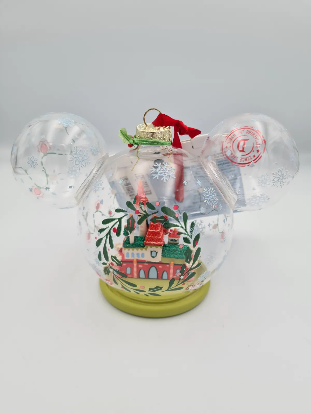 Disneyland Resort Mickey Mouse Sleeping Beauty Castle Festive Glass Ornament