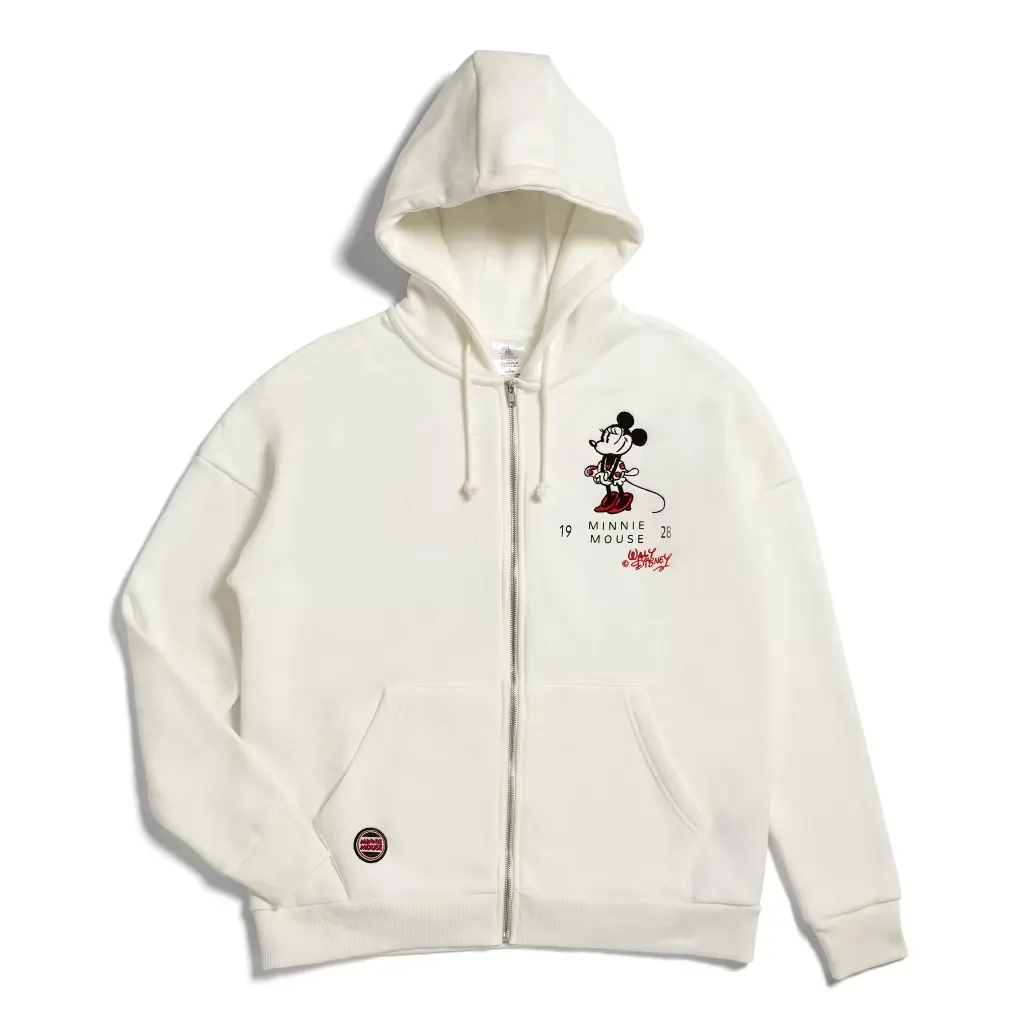 Minnie Mouse Zip Front Hooded Sweatshirt For Adults UK M