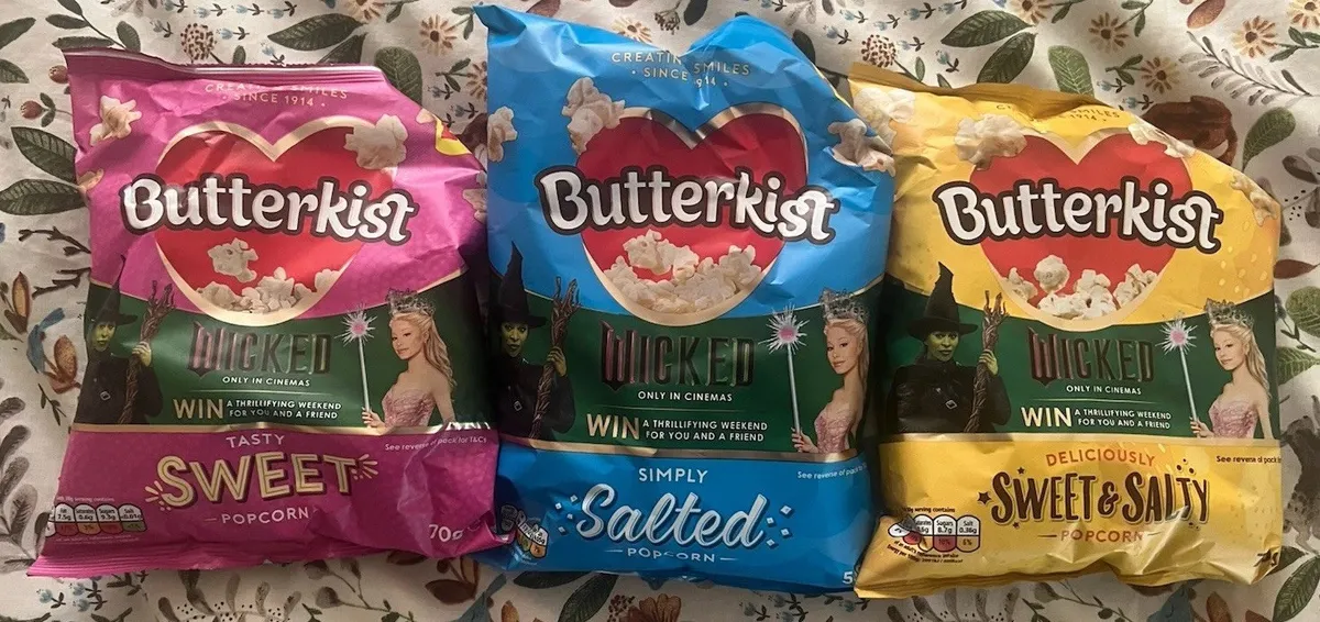 Wicked Movie Uk Popcorn - sealed  X3 Packs