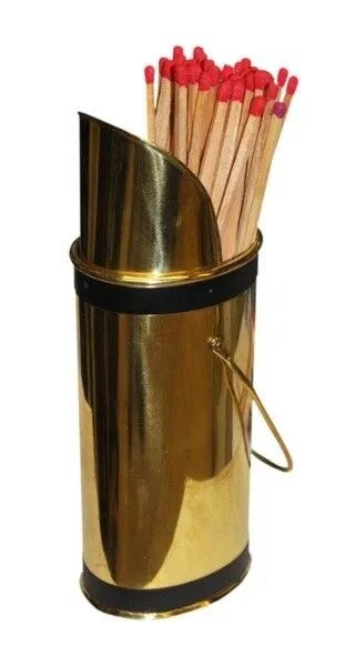Brass Matches Holder Fireside Match Holder Fireplace Accessories FREE MATCHES!