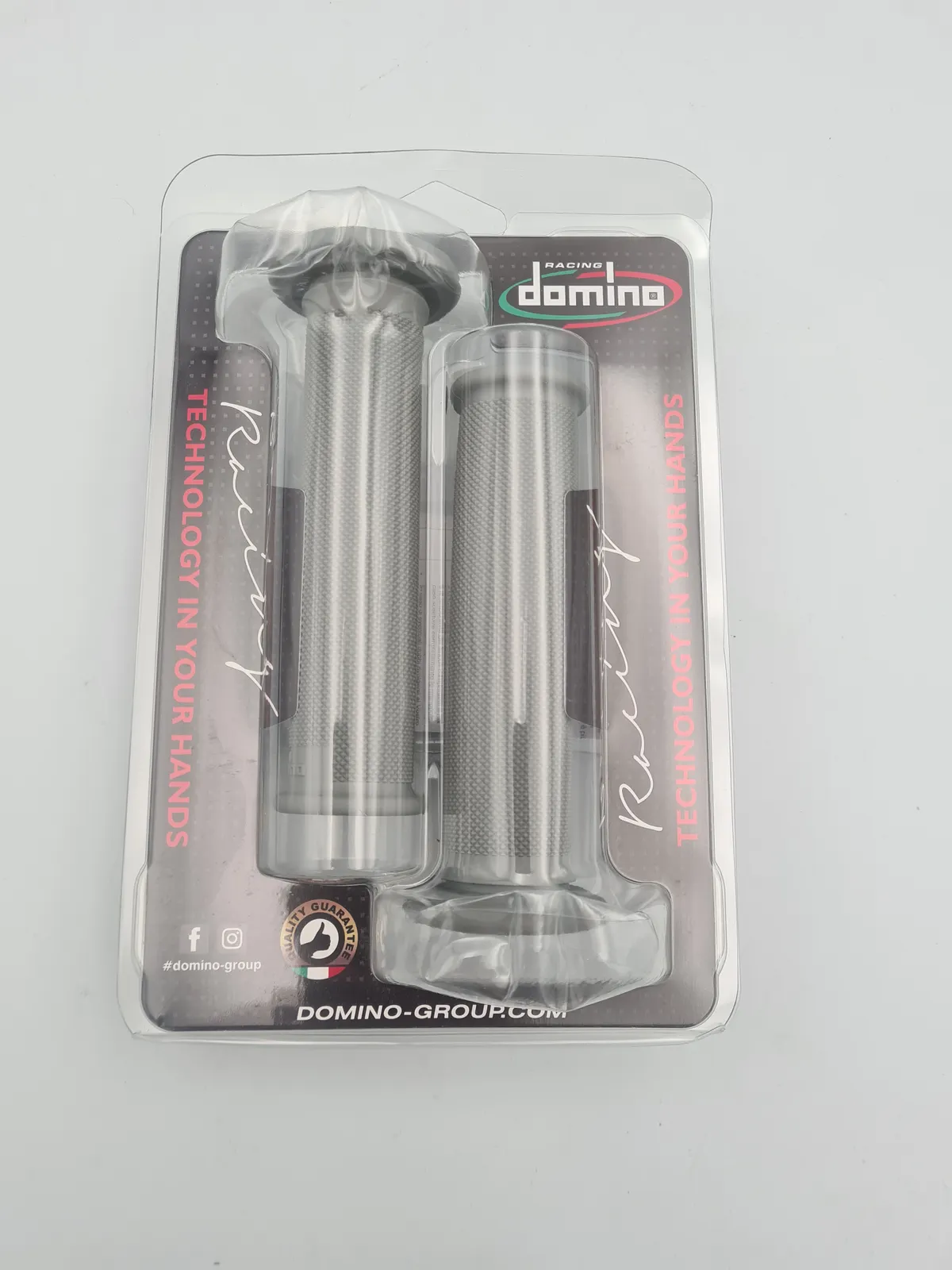 Domino SLIM Motorcycle Trials Handlebar Bar Grips - Soft Compound GREY - NEW