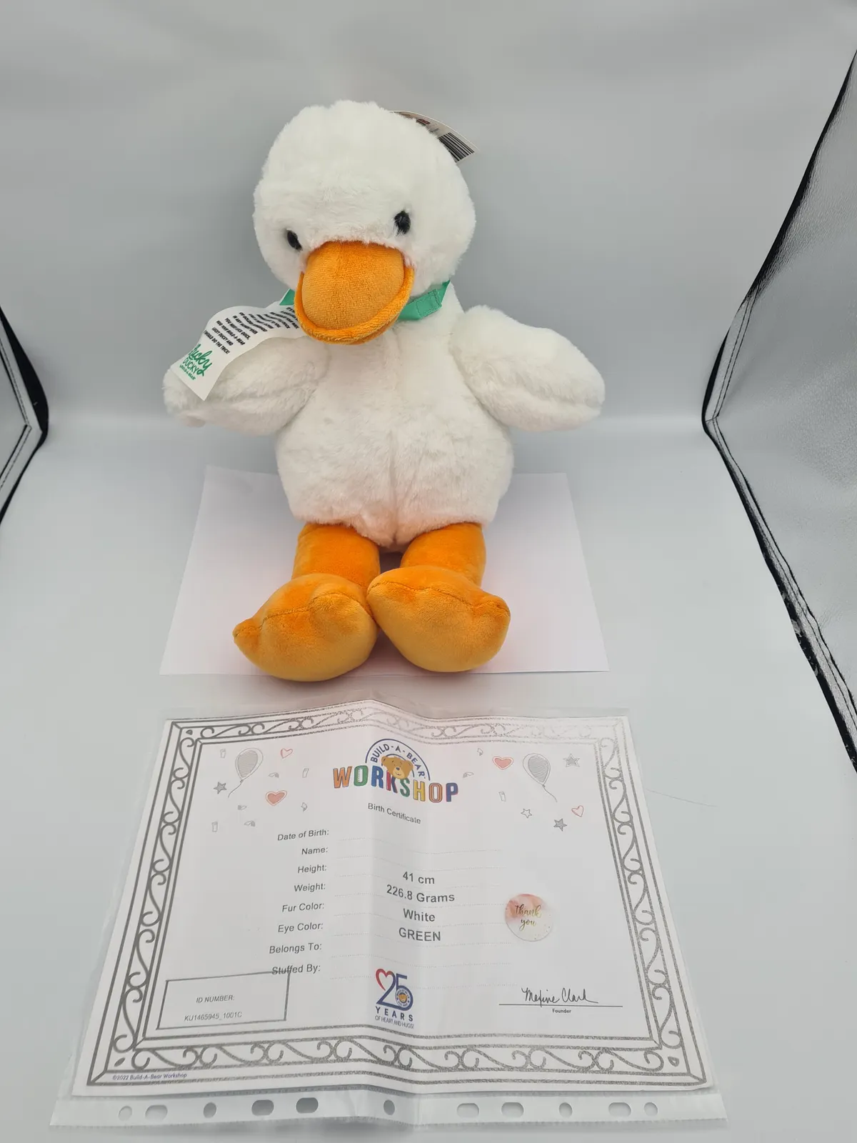 BUILD A BEAR LUCKY DUCK & CERTIFICATE BRAND NEW WITH TAGS PLUSH 2022 EDITION
