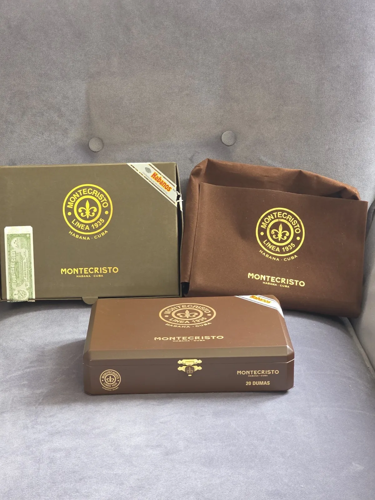 Montecristo Linea 1935 20 Dumas Empty Wooden Cigar Box Decorative Used