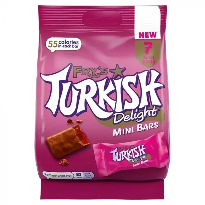 Fry's Turkish Delight Mini Chocolate Bars 105g x 3 Pack New