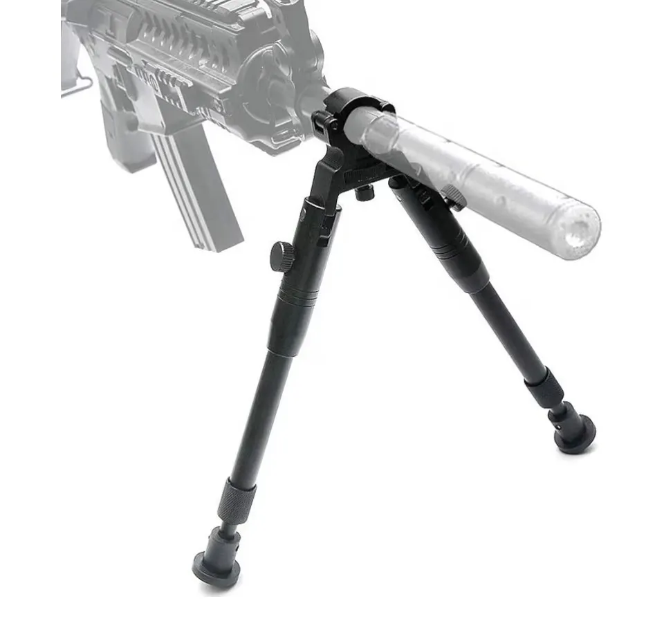 NEW Clamp-on Bipod 6-9 inch Adjustable Folding Rubber Feet Metal for Hunting