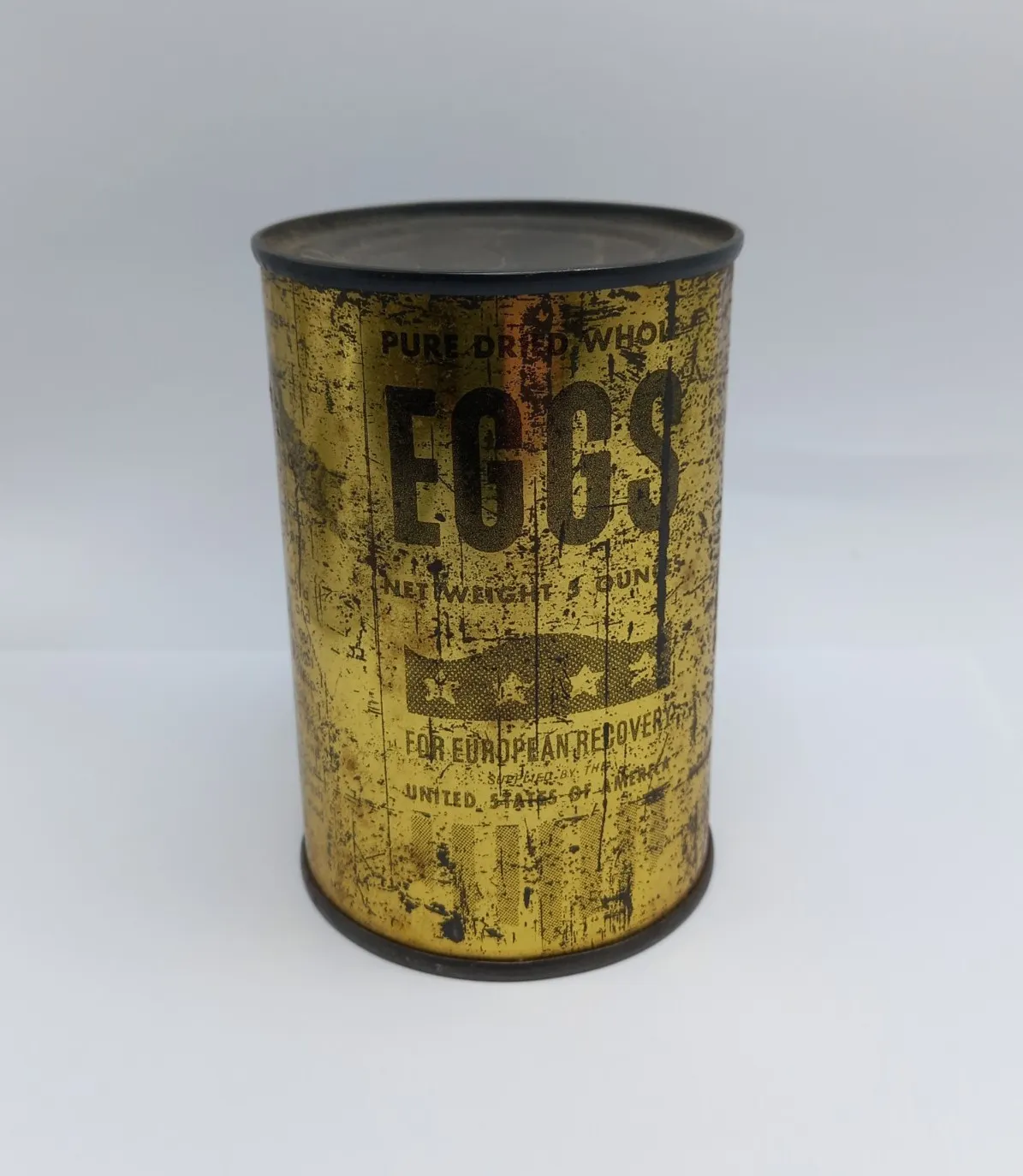 WW2 Ration Tin Unopened Dried Eggs U.S. Supplied Homefront Vintage Collectible