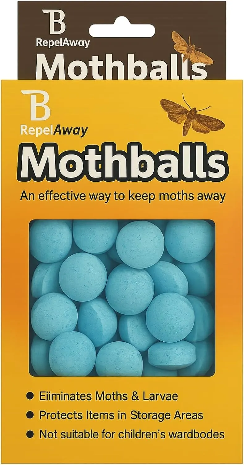 Pack of 50 Natural Moth Balls, Old Fashioned Clothes Protector NEW