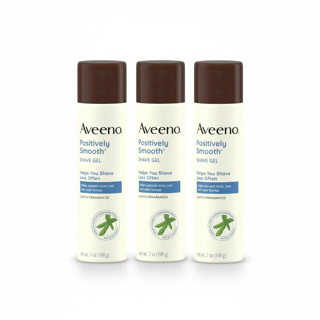 3x Aveeno Positively Smooth Moisturizing Shave Gel with Soy, Aloe & Vit E, 7oz