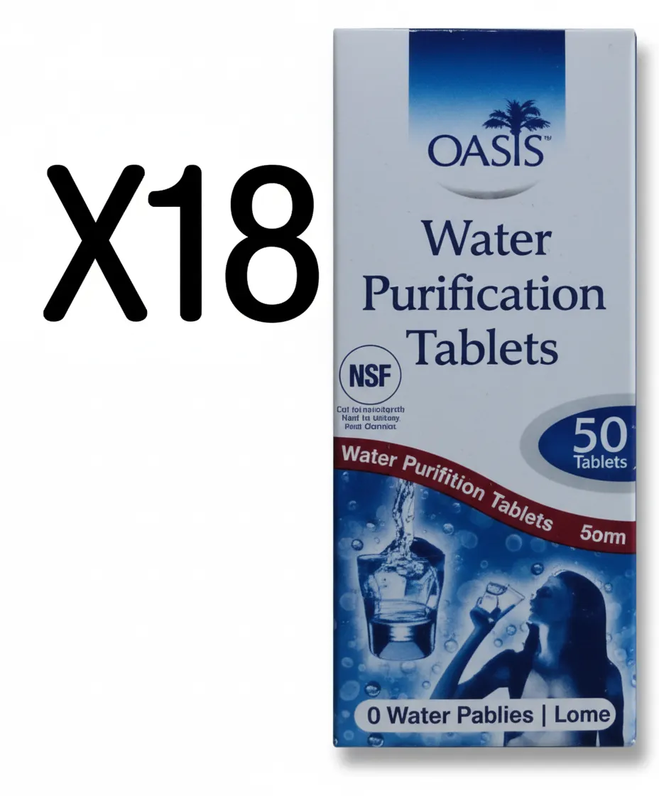 18x Oasis Water Purification Tablets 50 Count Emergency Survival Safe Drinking