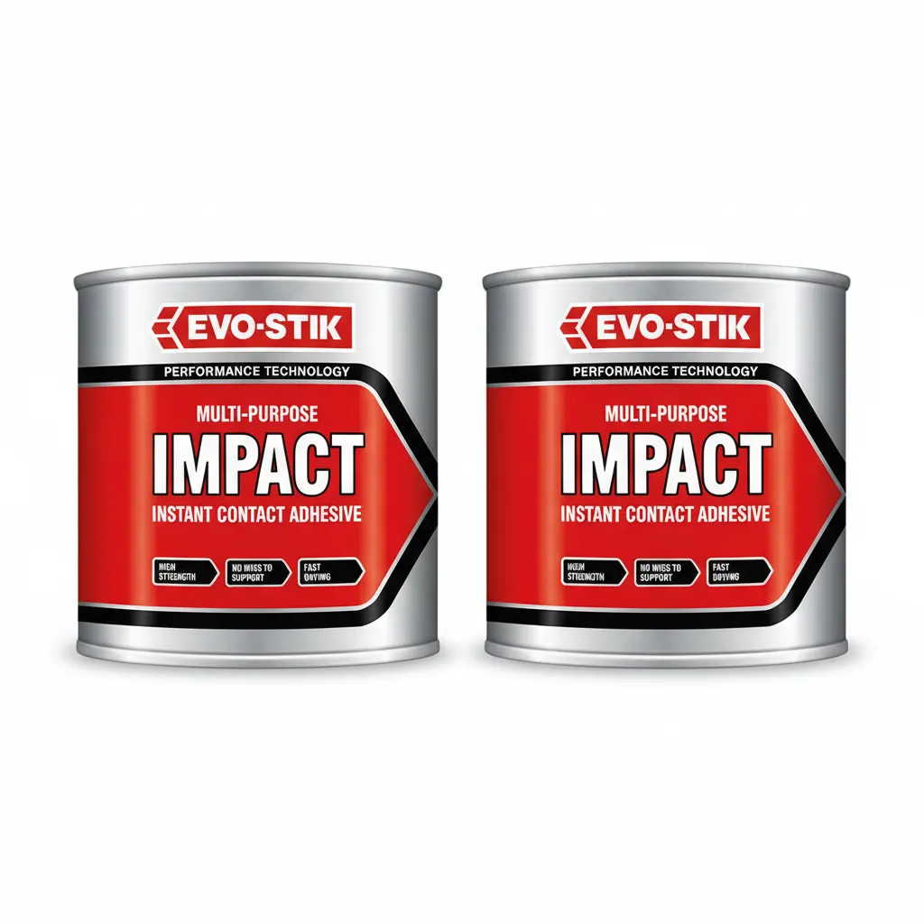 2 x Impact Contact Adhesive 250ml Tin Instand Bond Multi Purpose Glue EvoStik