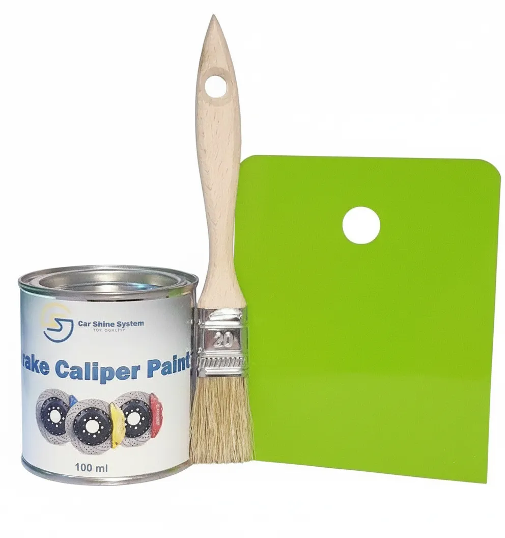 Car Shine System LIME GREEN Brake Caliper Engine Paint Heat Resist 500ml+Brush