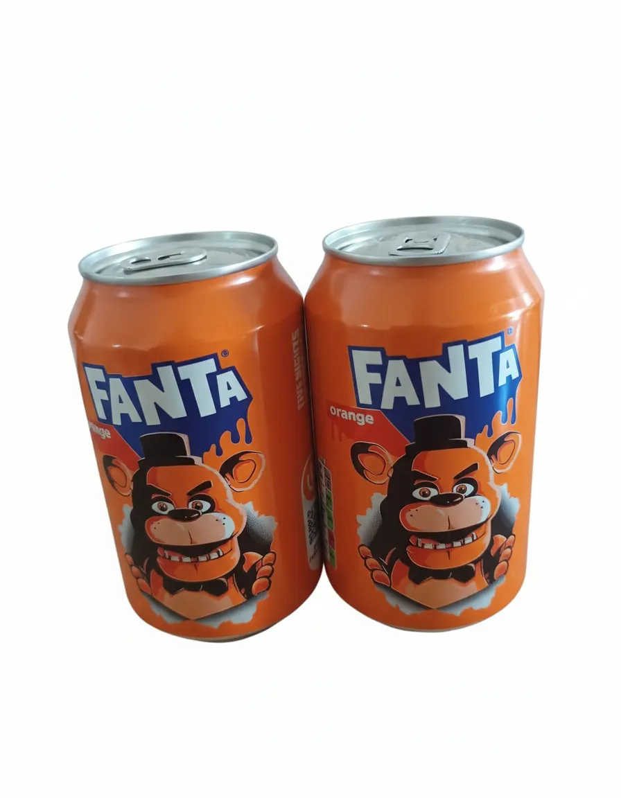 X 2 sealed FNAF Five Nights At Freddy’s FANTA FREDDY FAZBEAR 330ml Cans. New