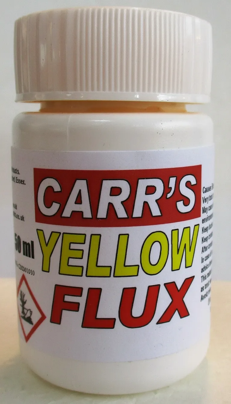 Carr's C1026 Yellow Flux 50ml Bottle For Whitemetal, Brass, N/Silver & Pewter