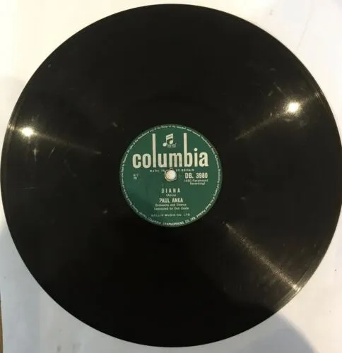 78 rpm records - Diana By Paul Anka, On The B Side is - Don’t Gamble With Love.