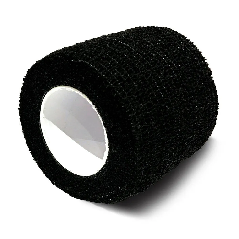 Black Cohesive Elastic Bandage, Sport, Equestrian,Tattoo & Veterinary. 12 Rolls