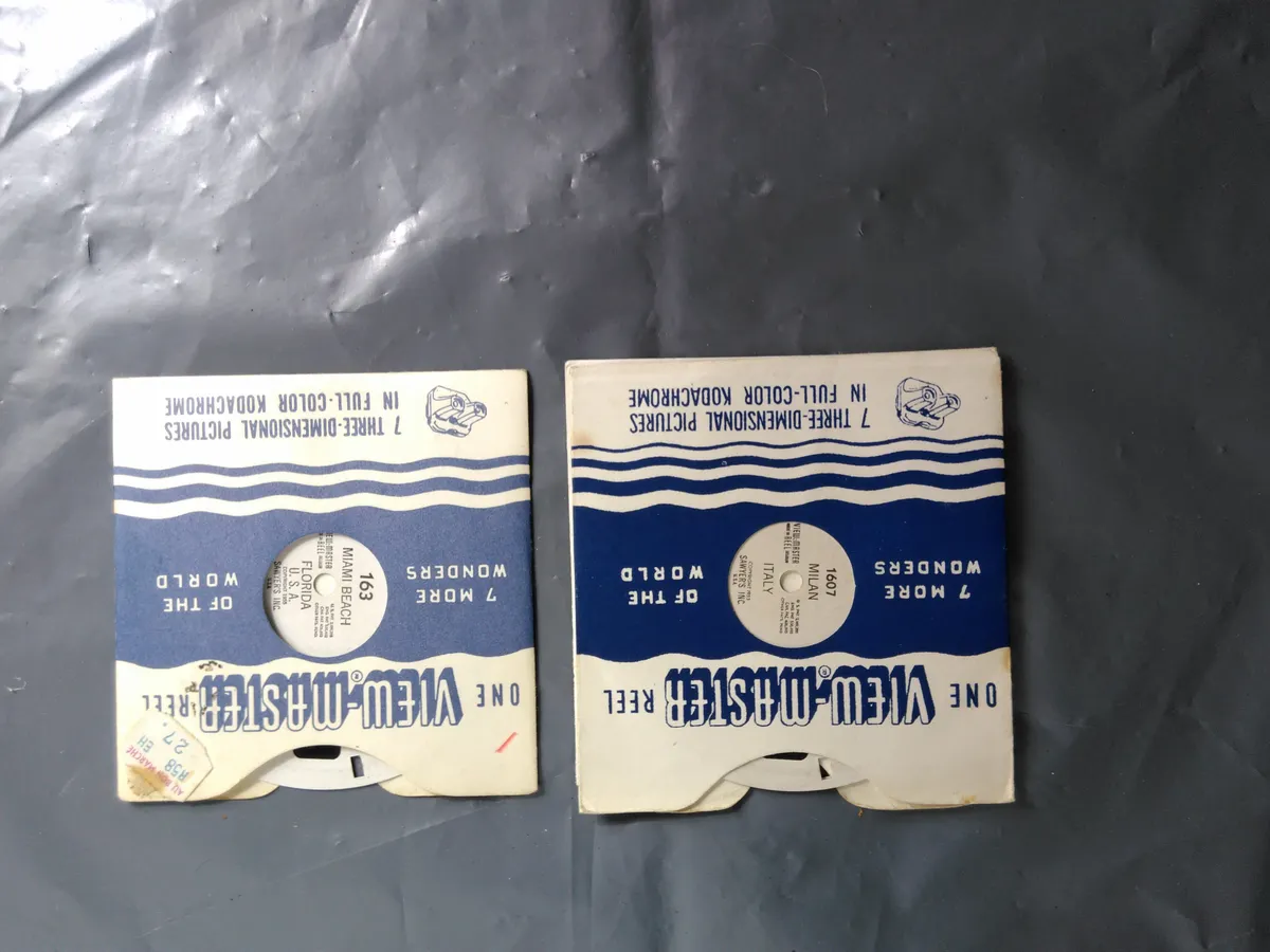 Viewmaster Reels Miami Beach Florida USA 163/Naples Italy 1612/Milan Italy 1607