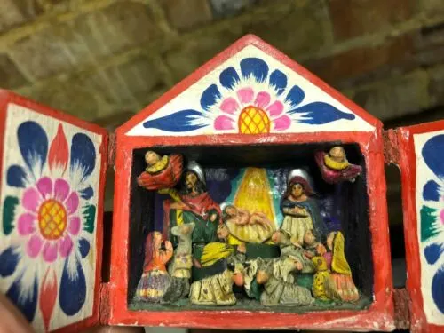 Nicario Jimenez Peruvian Retablo Folk Art Diorama Nativity Scene