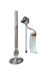 Vintage Real Pewter Horse Head Hand Blown French Wine Thermometer Equestrian