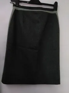 MOSCHINO Cheap And Chic Grey Black Teal Wool Suit Blazer Jacket Skirt Size UK 12