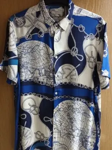 ZARA MENS SHORT SLEEVED SHIRT SIZE XL NAUTICAL  DESIGN VGC viscose
