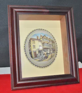 HAND PAINTED HALF OSTRICH EGG IN SHADOW BOX