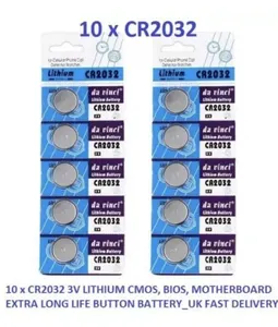 10 X CR2032 3V LITHIUM COIN CELL BUTTON BATTERIES