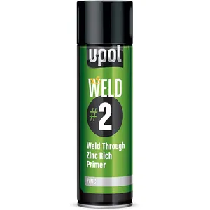 5 x 450ml - U-POL Weld # 2 ZINC Weld Through Primer Zinc Rich Primer Aerosol