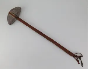 Native American Plains Indian stone head war club. PROVENANCE
