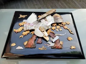 An Early 20th Century Japanese Black Lacquer & Mother Of Pearl  Photograph Album