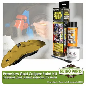 Premium Gold Brake Caliper & Drum Paint Kit For Tesla Gloss Finish