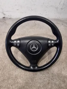 2006 MERCEDES C CLASS W203 COMPLETE BLACK LEATHER STEERING WHEEL A1714600103