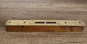 Vintage J. Rabone & Sons Makers Birmingham Brass & Wood Spirit Level Rare Model