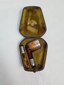 Antique Boxed Smoking Pipe - Hallmarked Silver Glasgow 1840